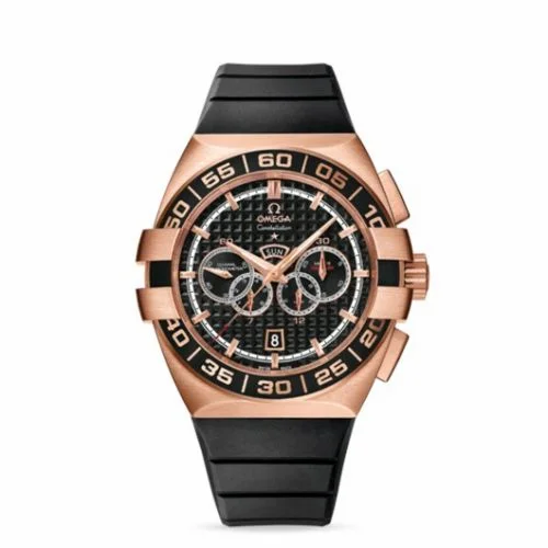 Omega Constellation Co-Axial 44 Chronograph Double Eagle Four Counters Red Gold / Black / Rubber 121.62.44.52.01.001 (12162445201001)